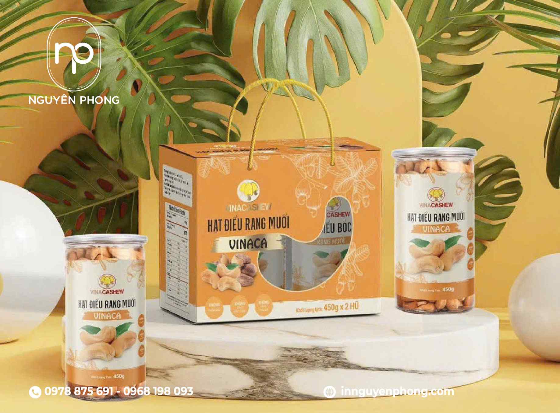 Hộp đựng hạt điều đẹp thể hiện sự chuyên nghiệp của thương hiệu